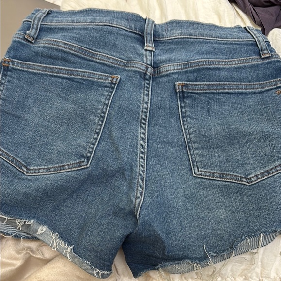 Madewell Blue Frayed Hem Denim Shorts size 26, high rise excellent condition - Picture 4 of 4
